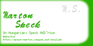 marton speck business card